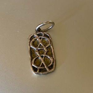 Waxing Poetic XO Charm. Brass and Silver